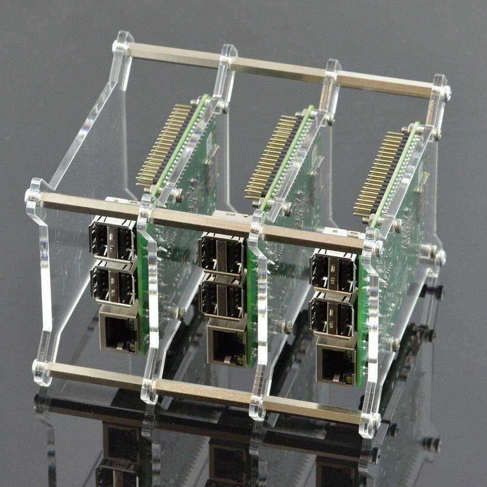 Gravlaser Dėklas skirtas Raspberry Pi 4B/3B+/3B/2B, x3, atviras