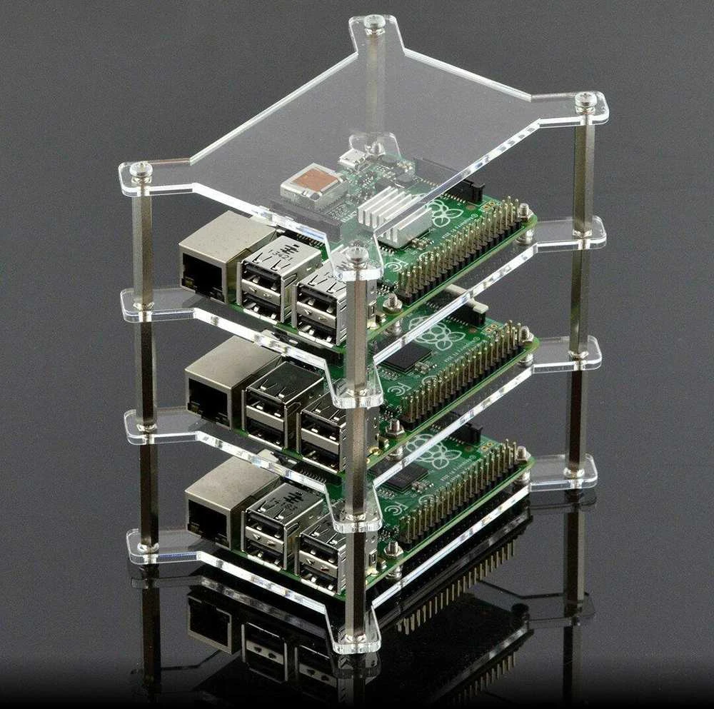 Trijų aukštų atviras Raspberry Pi dėklas