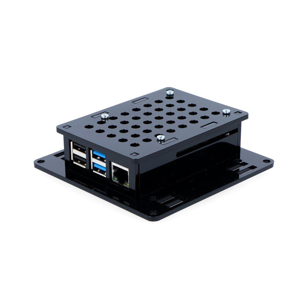 Gravlaser Dėklas skirtas Raspberry Pi 4B VESA v2 monitoriaus tvirtinimui - juodas