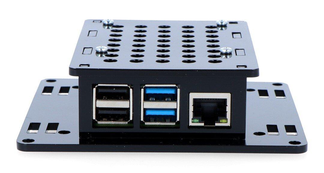 Gravlaser Dėklas skirtas Raspberry Pi 4B VESA v2 monitoriaus tvirtinimui - juodas
