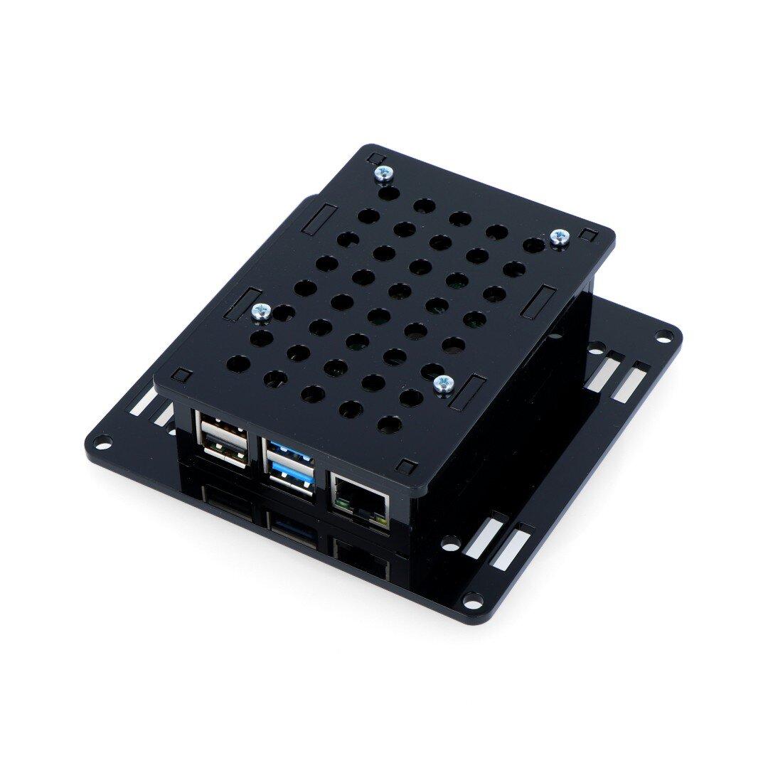 Gravlaser Dėklas skirtas Raspberry Pi 4B VESA v2 monitoriaus tvirtinimui - juodas