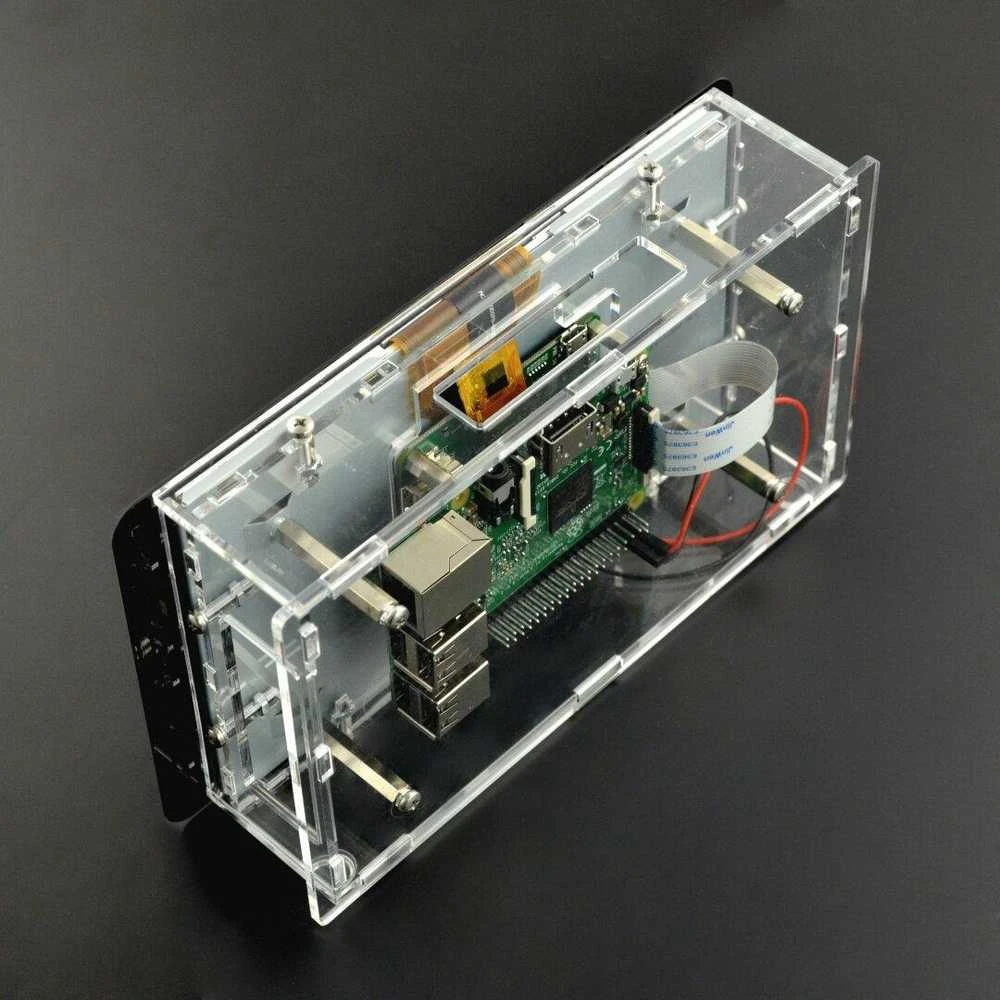 Gravlaser Dėklas skirtas Raspberry Pi ir specialiam 7” jutikliniam ekranui, permatomas