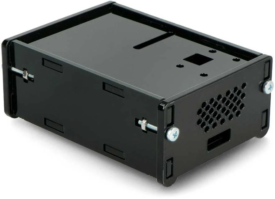 Gravlaser Raspberry Pi 4B dėklas su kameros laikikliu - juodas