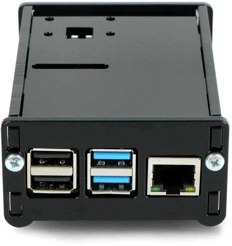 Gravlaser Raspberry Pi 4B dėklas su kameros laikikliu - juodas