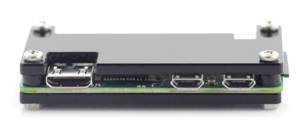 Raspberry Pi Zero dėklas, juodas, šoninis vaizdas