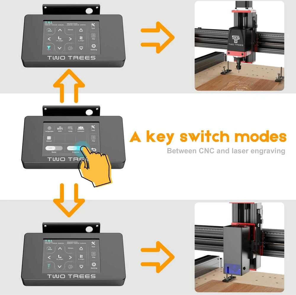 Grąžtas TwoTrees TTC450 Pro CNC graviravimo staklės