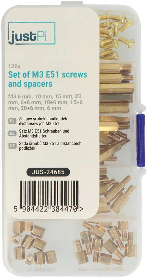 Grąžtas Varžtų ir tarpiklių rinkinys M3 E51 - 120 vnt, - justPi