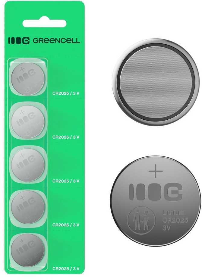 Green Cell CR2025 3V baterijų komplektas su pakuote