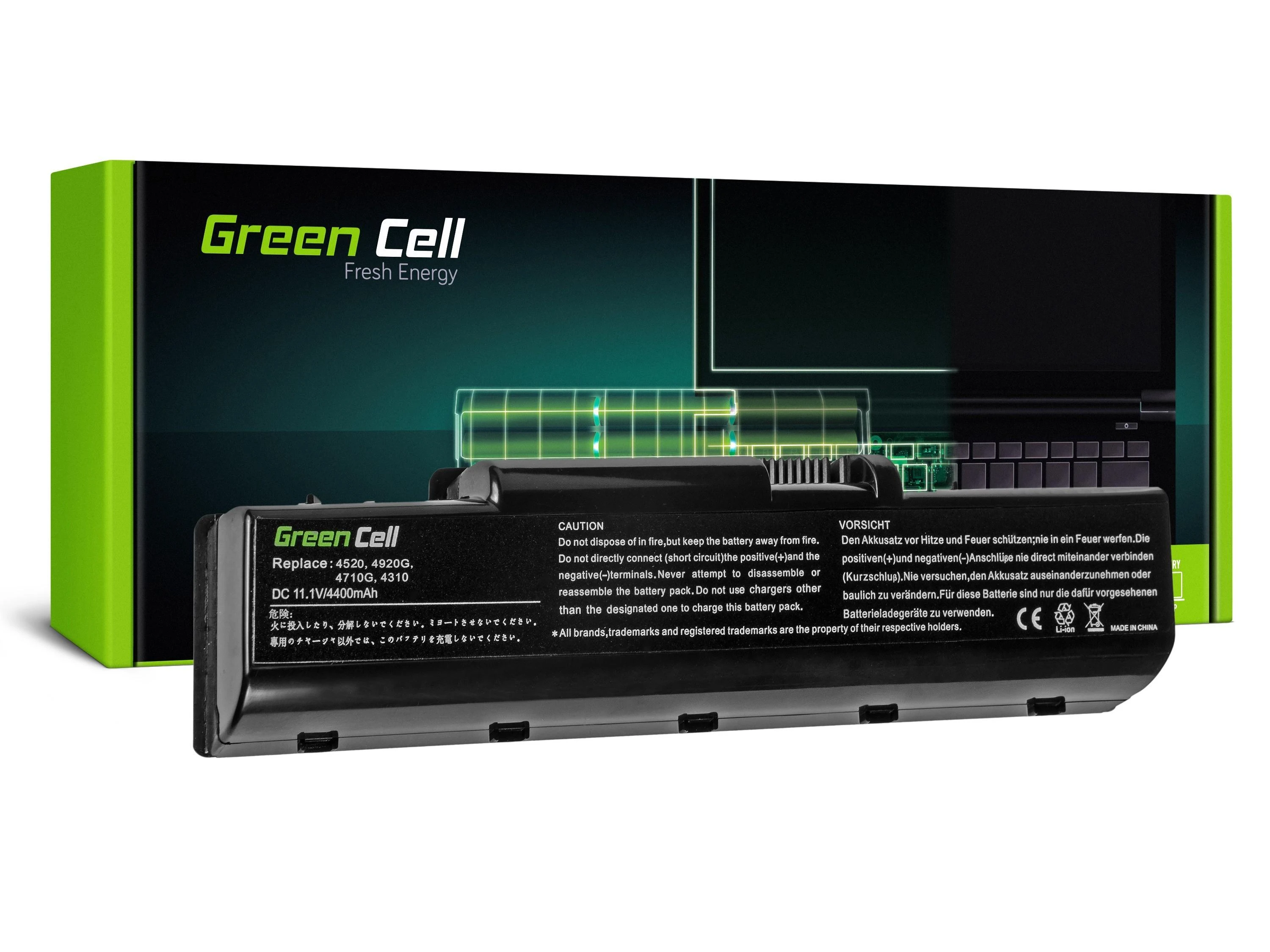 Green Cell Žalias Cell GREENCELL AC01 Baterija Žalias Cell AS07A31 AS07A41 AS07A51 skirta Acer Aspire 4710 4720 5735 5737Z