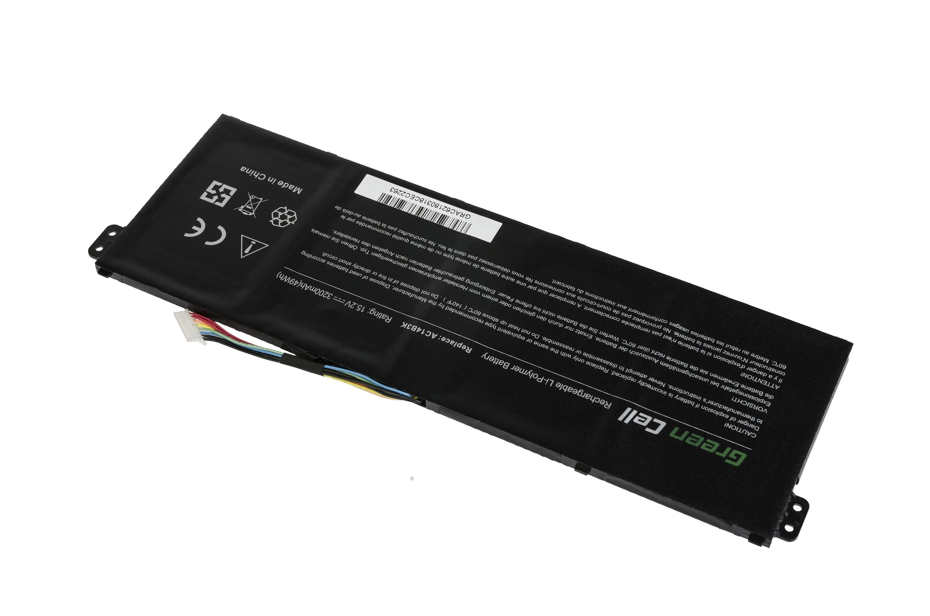 Green Cell Žalias Cell GREENCELL AC62 Bateria Žalias Cell AC14B3K AC14B8K do Acer Aspire 5 A515 A517 E15 ES1-512 ES1-53