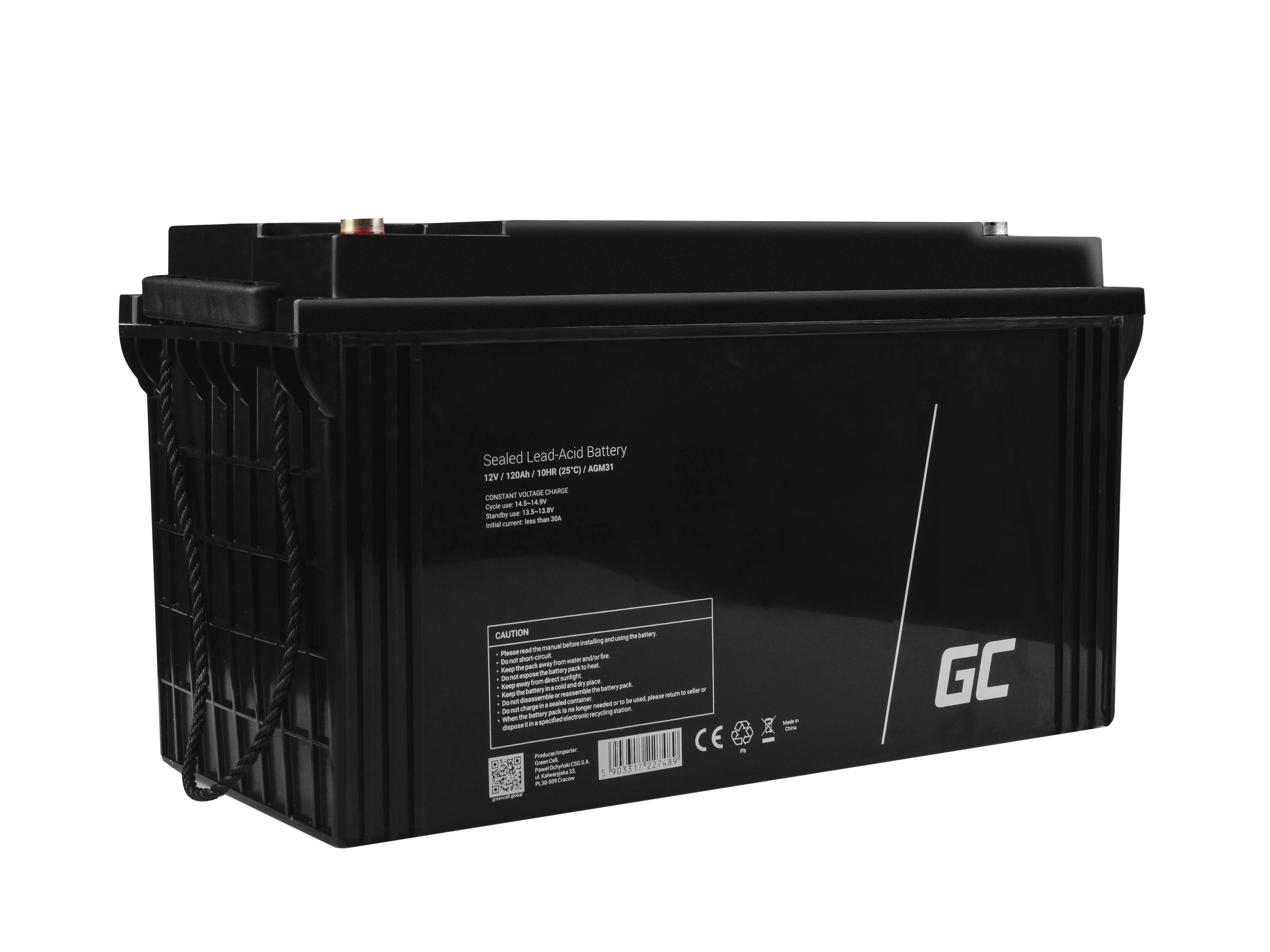 Green Cell Žalias Cell GREENCELL Baterija AGM 12V 120Ah