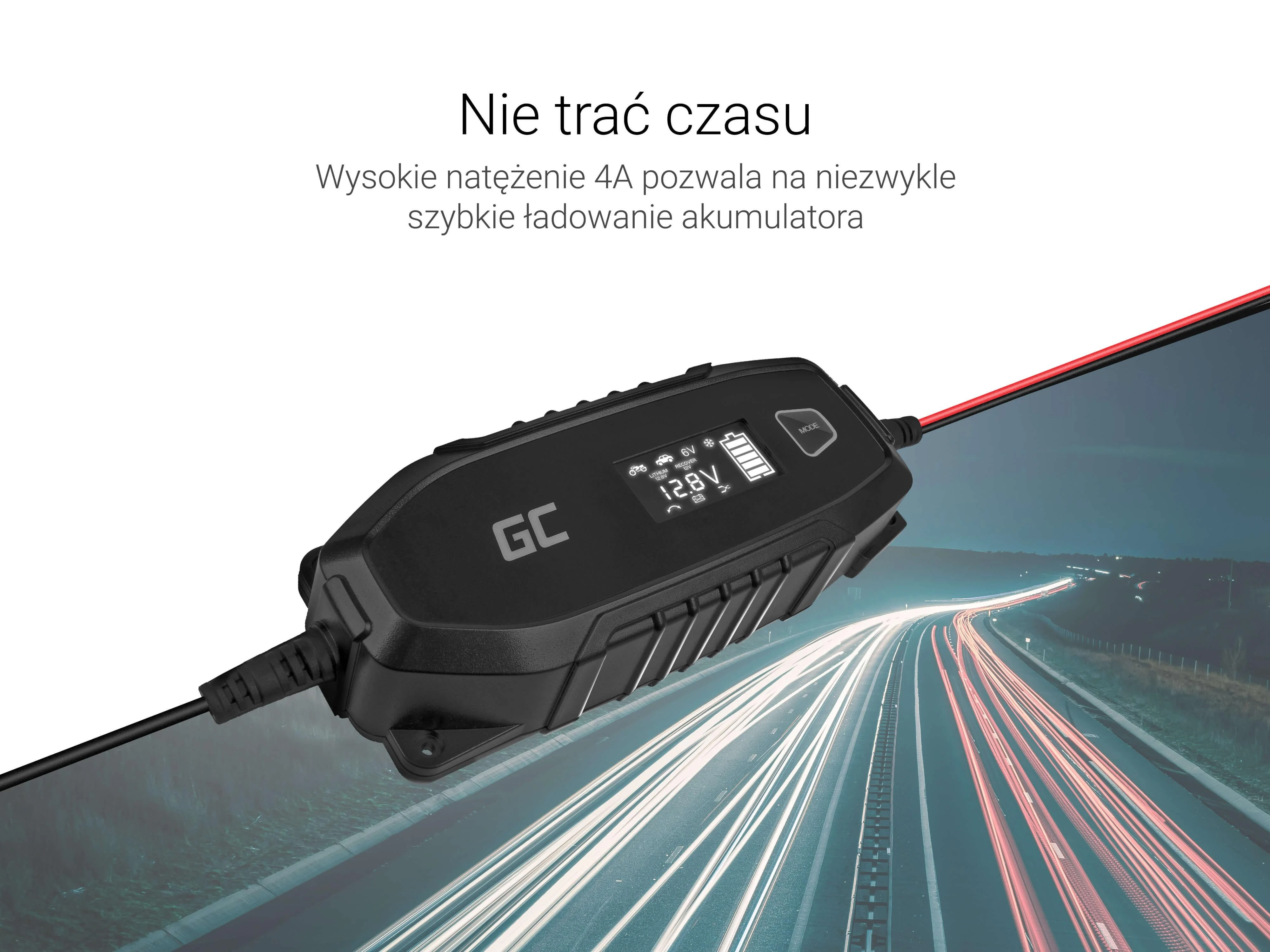 Green Cell Žalias Cell Žalias Cell akumuliatoriaus įkroviklis - su išmaniąja diagnostikos funkcija - 6-12V/4A/120Ah