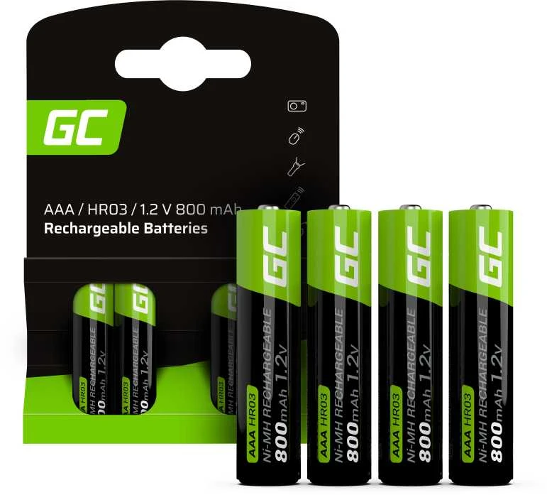 Green Cell Akumuliatorius Žalias Cell HR03 Ni-MH AAA 800mAh - 4vnt