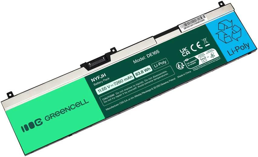 Green Cell „Žalias Cell“ baterija NYFJH-6C 0NYFJH 0RY3F9 0VRX0J, skirta „Dell Precision 15 7530 7540“