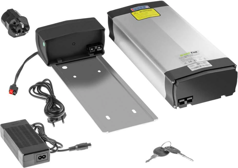 Green Cell Žalias Cell Žalias Cell® elektroninio dviračio akumuliatorius 36V 20Ah Li-Ion galinis stovas su įkrovikliu