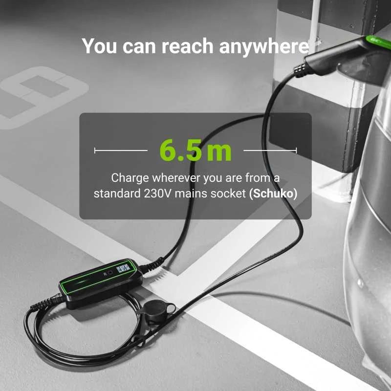 Wallbox Žalias Cell Žalias Cell | EV16 | GC EV PowerCable 3.6kW Schuko Type 2 mobilusis įkroviklis elektromobiliams ir Plug-In hibridams įkrauti | 3,6 kW | 10/16 A | 6,5 m | Juodas