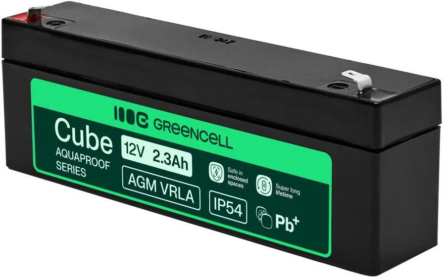 Green Cell Žalias Cell Greencell AGM VRLA 12 V 2.5 Ah nereikalaujanti priežiūros baterija kasos aparatams, žaislams, fotoaparatams (178 x 36 x 66 mm)
