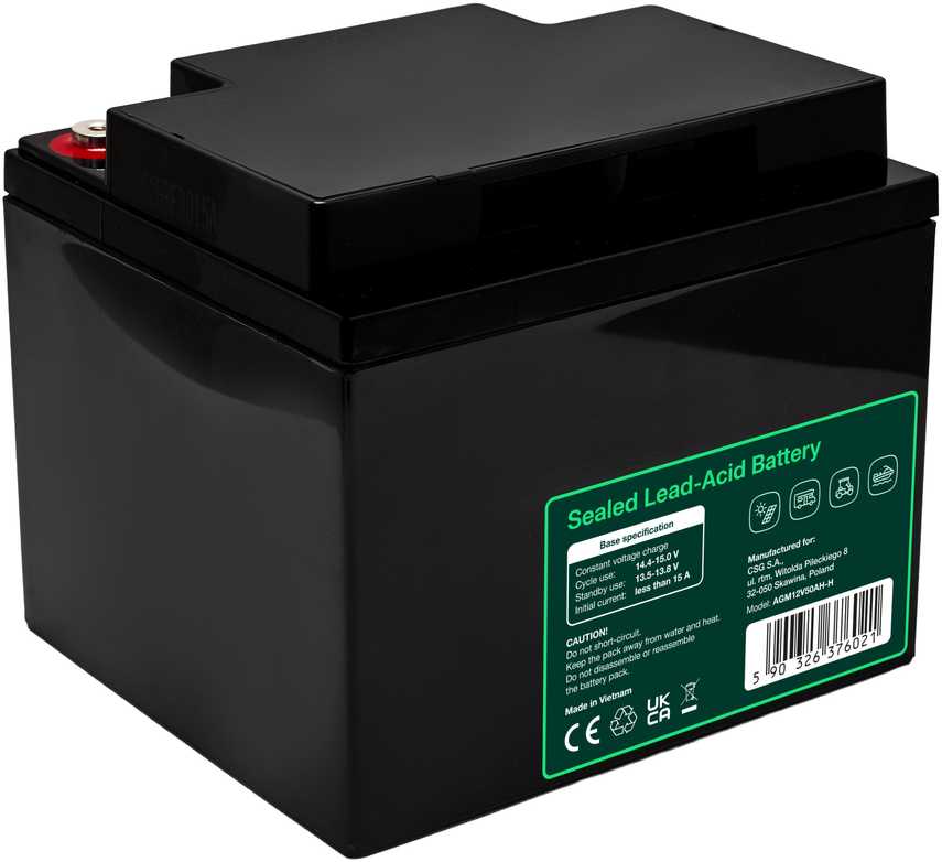 Green Cell Žalias Cell Greencell AGM VRLA 12 V 50 Ah nereikalaujantis priežiūros akumuliatorius UPS, svarstyklėms, kemperiams (197 x 166 x 170 mm)