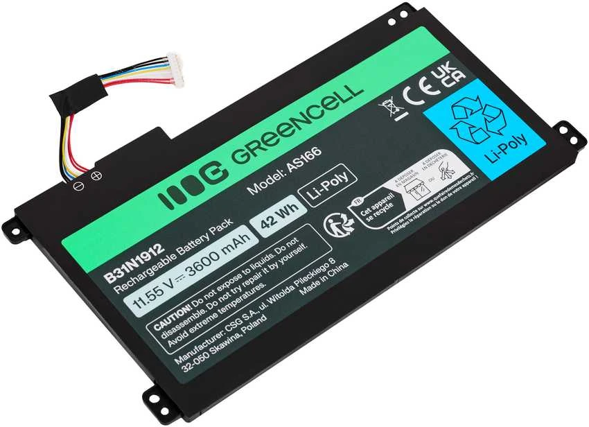 Green Cell Žalias Cell Greencell baterija, skirta Asus C31N1912 / B31N1912 3HWPP ASUS VivoBook 14: E410MA, L410MA, E410KA, E510MA