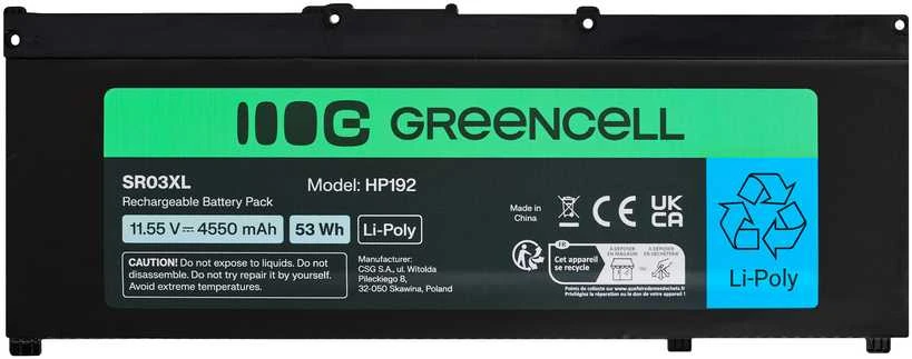 Green Cell Žalias Cell Greencell baterija, skirta HP SR03XL HP Pavilion Gaming 15