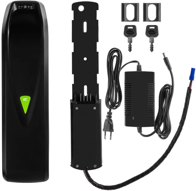 Green Cell Greencell® GC PowerMove elektrinio dviračio akumuliatorius 48 V 14.5 Ah ličio jonų apatiniam vamzdžiui su įkrovikliu - LIZDAS