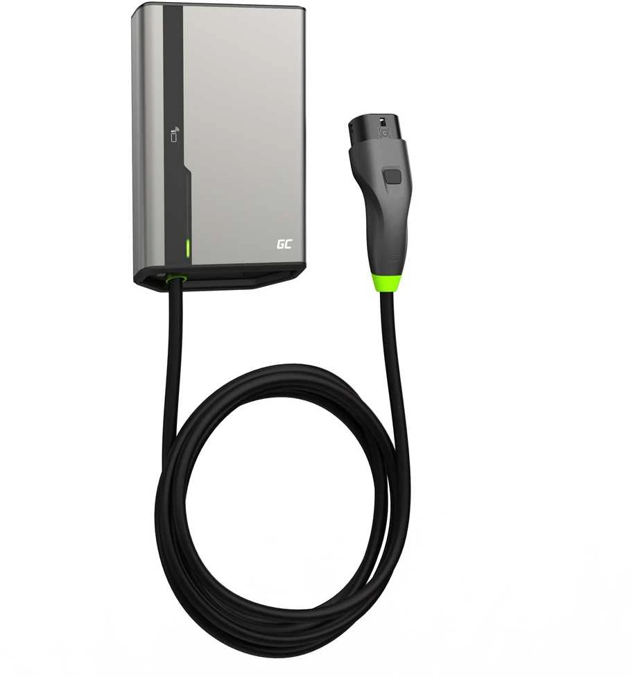 Green Cell „Žalias Cell“ sieninė įkrovimo dėžutė Žalias „Cell HabuDen“ 22 kW 32 A - 5 m laidas su NFC