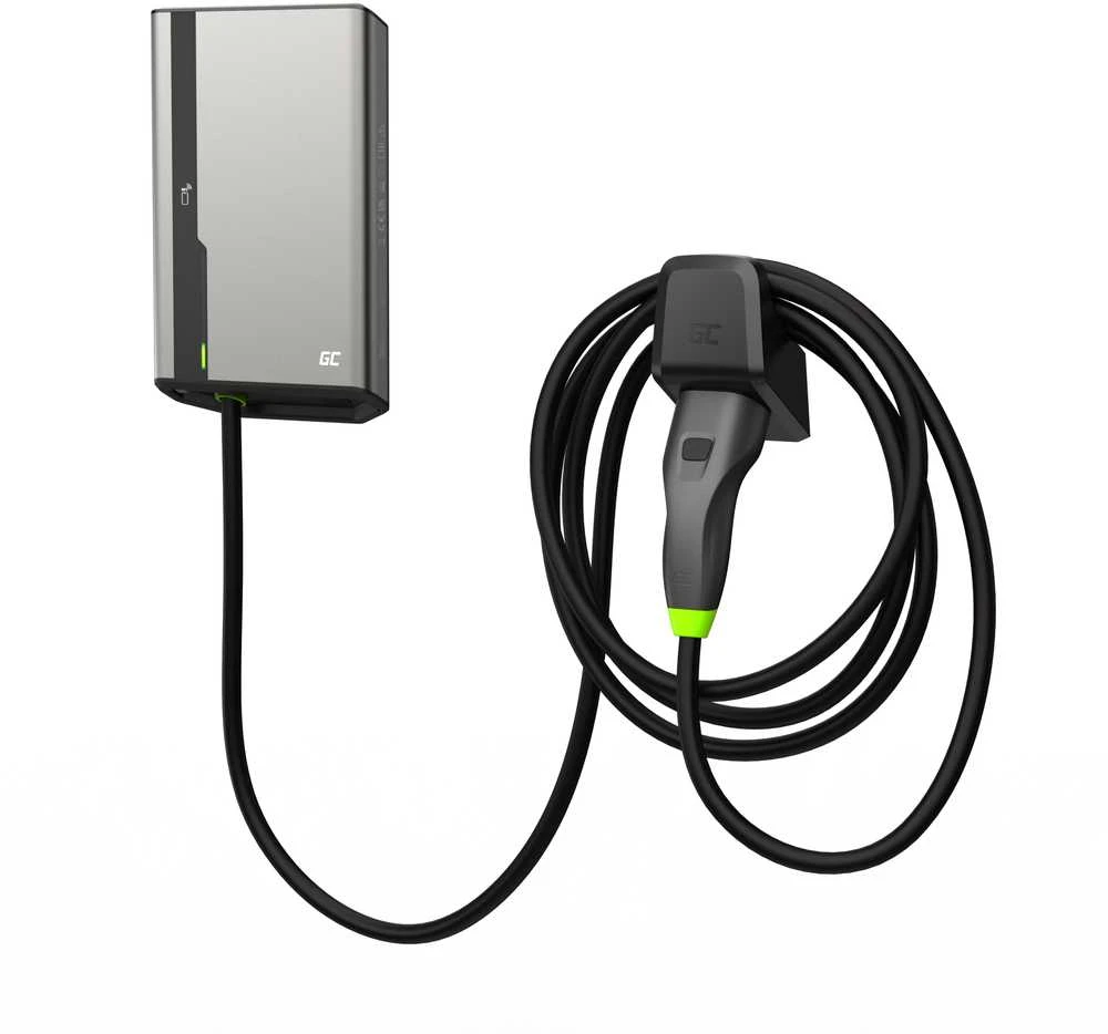 „Žalias Cell“ sieninė įkrovimo dėžutė Žalias „Cell HabuDen“ 22 kW 32 A - 7,5 m laidas su NFC