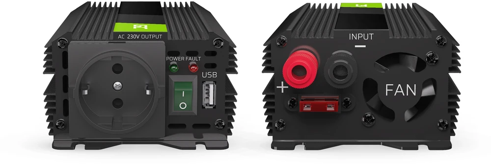 Green Cell Greencell maitinimo keitiklis PRO nuo 24 V iki 230 V, 300 W / 600 W, modifikuota sinusoidė - LIZDAS