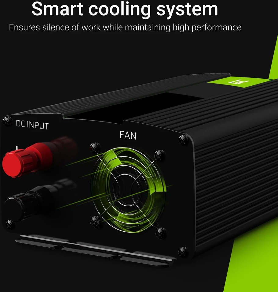 Green Cell Greencell maitinimo keitiklis nuo 24 V iki 230 V, 500 W / 1000 W, modifikuota sinusoidė - LIZDAS