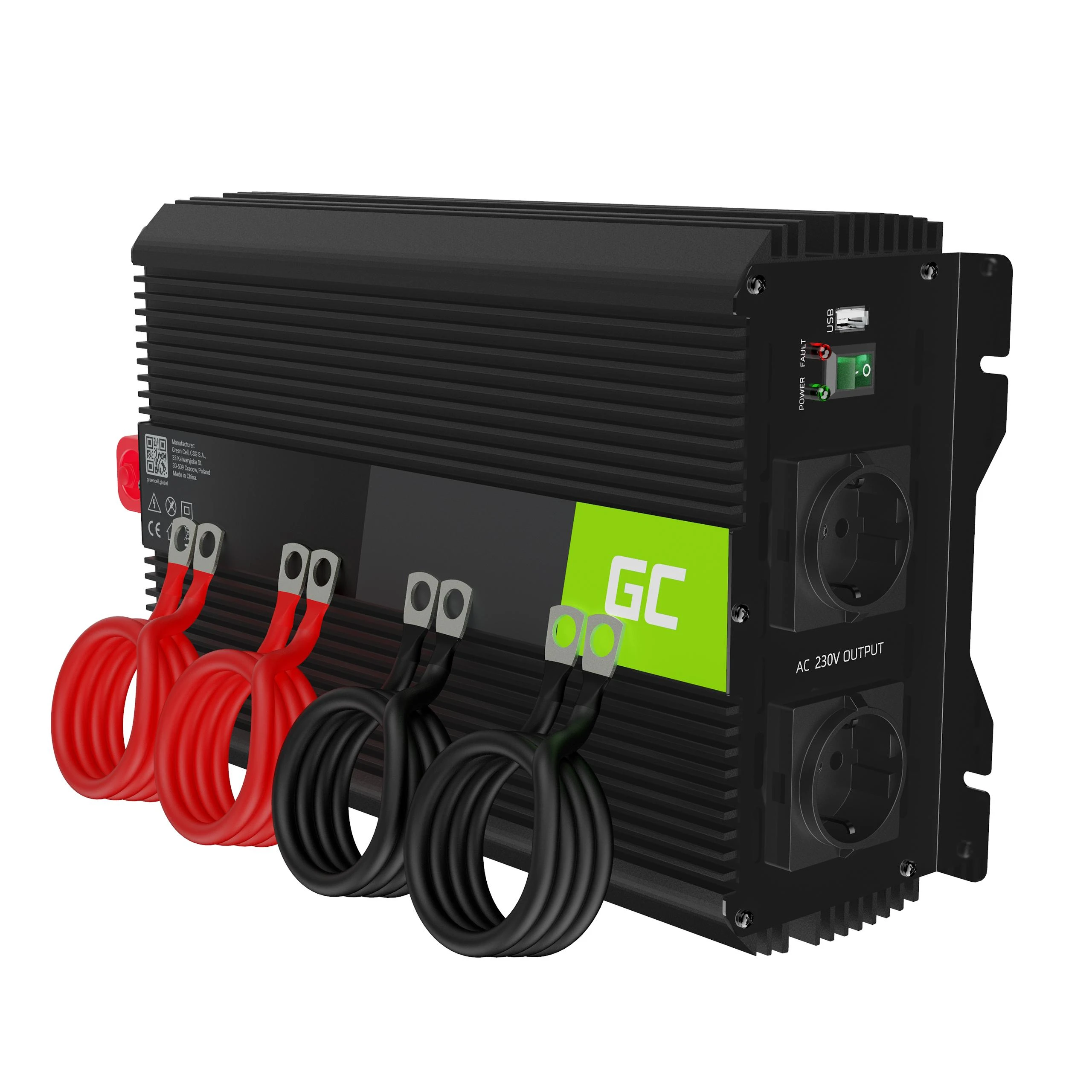 Green Cell Žalias Cell Inverteris 12V/230V 3000W/6000W modifikuota išėjimo įtampa Žalias Cell