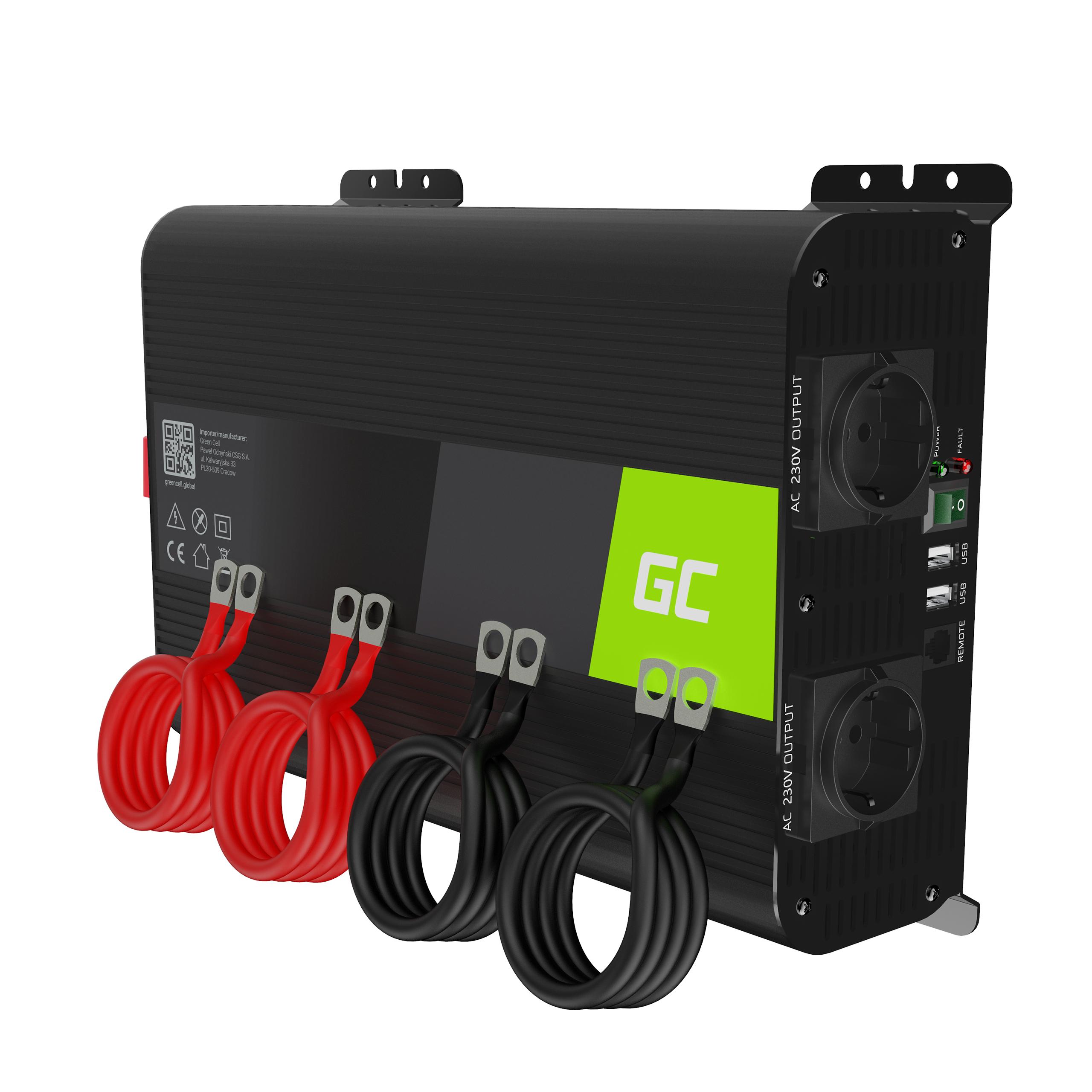 Green Cell Žalias Cell GREENCELL keitiklis 12V 2000/4000W gryna sinusinė banga