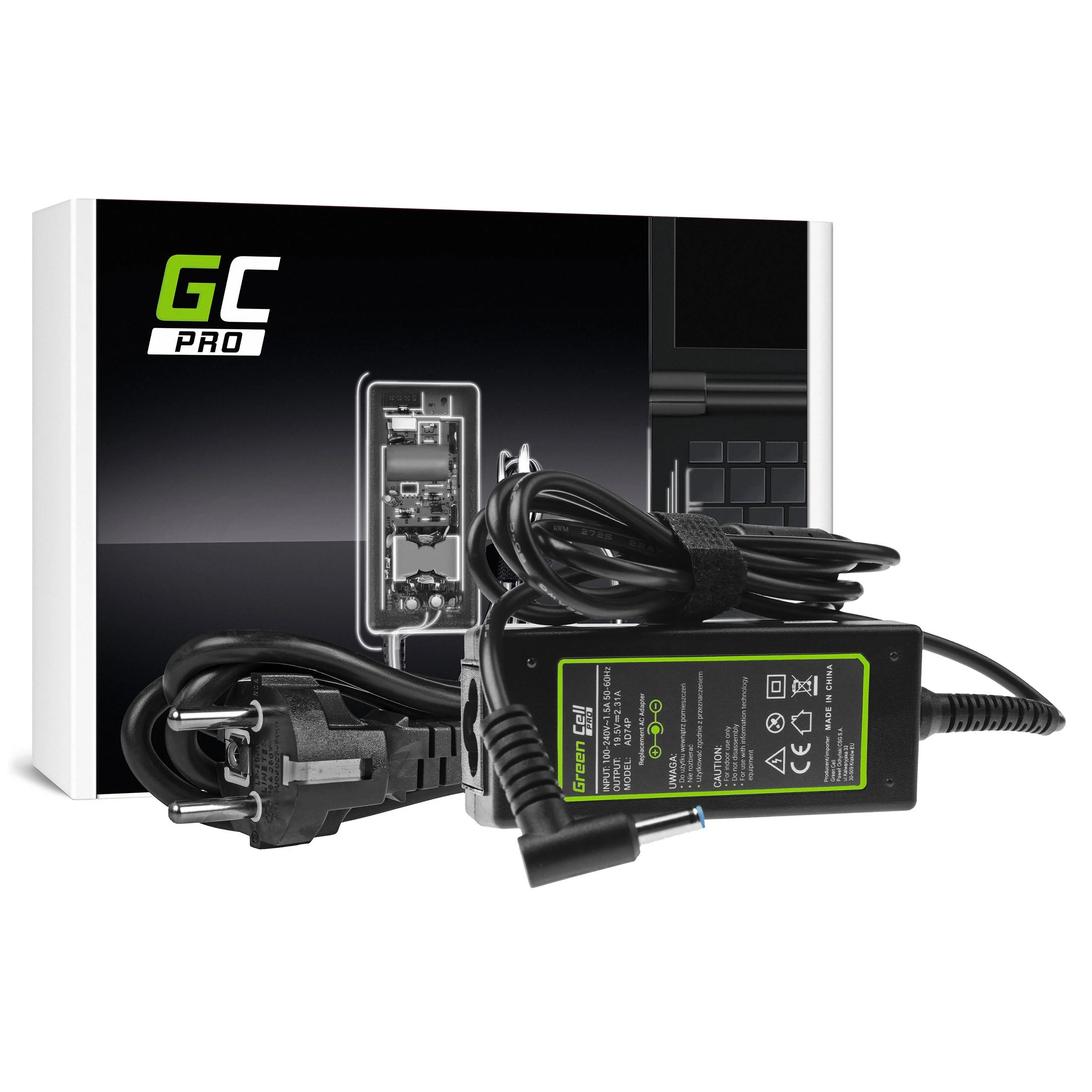 Nešiojamų kompiuterių įkroviklis Greencell AD74P PRO 45W 19.5V HP