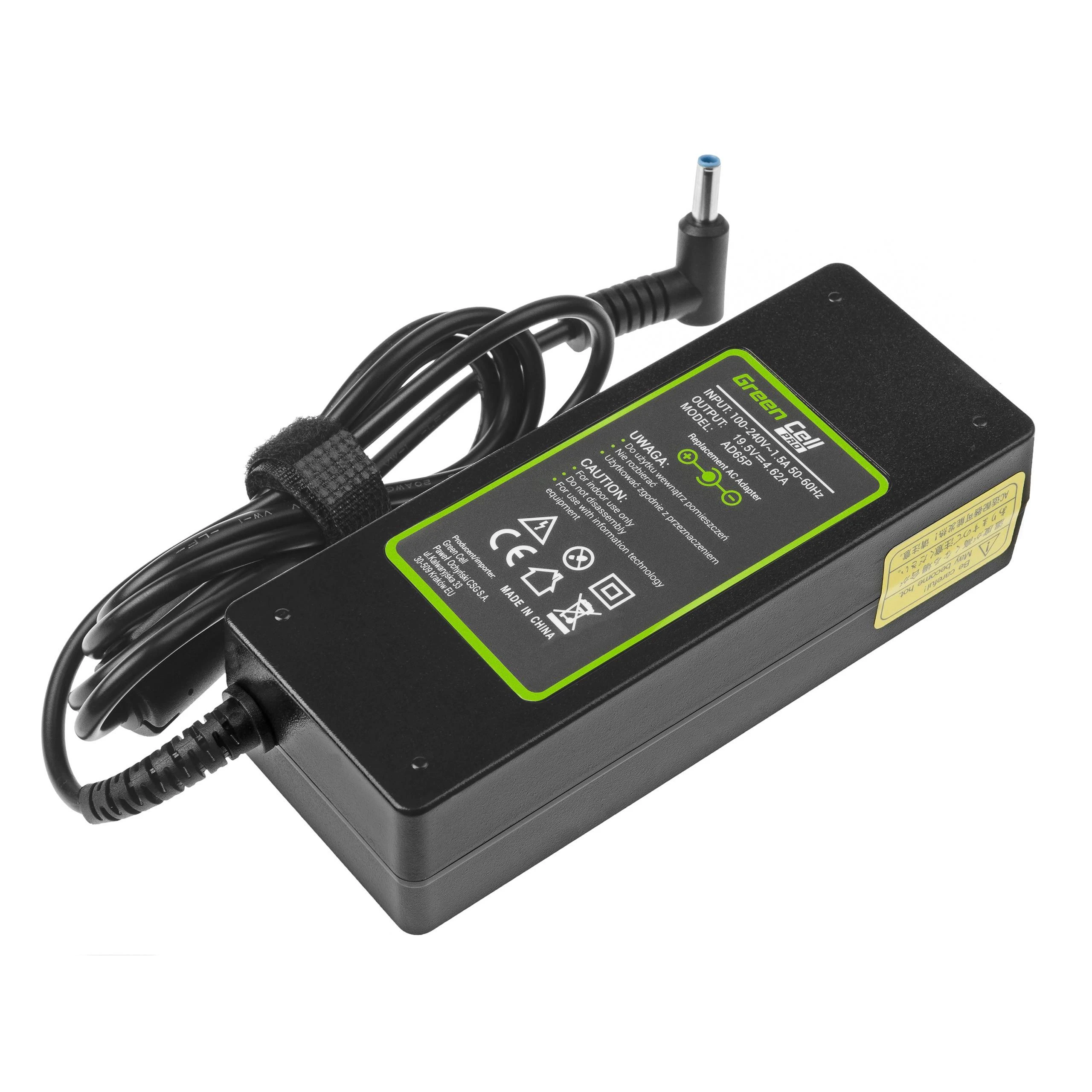 Green Cell Žalias Cell GREENCELL AD65P įkroviklis / kintamosios srovės adapteris Žalias Cell PRO 19.5V 4.62A 90W skirtas HP 250 G2 ProBook 650 G2