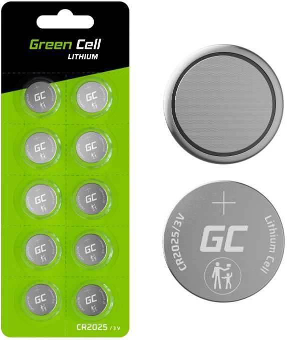 Green Cell Žalias Cell CR2025 ličio baterija 3V 160mAh 10vnt