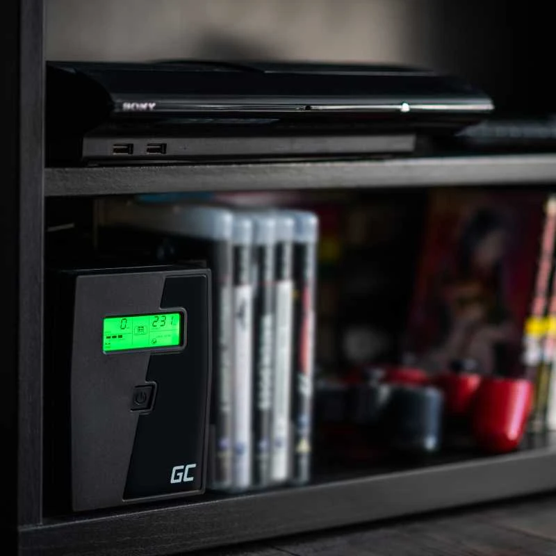 Nepertraukiamo maitinimo šaltinis Green Cell Uninterruptible Power Supply UPS 1000VA 600W with LCD Display | EU VERSION | 2x Schuko 2x IEC Sockets