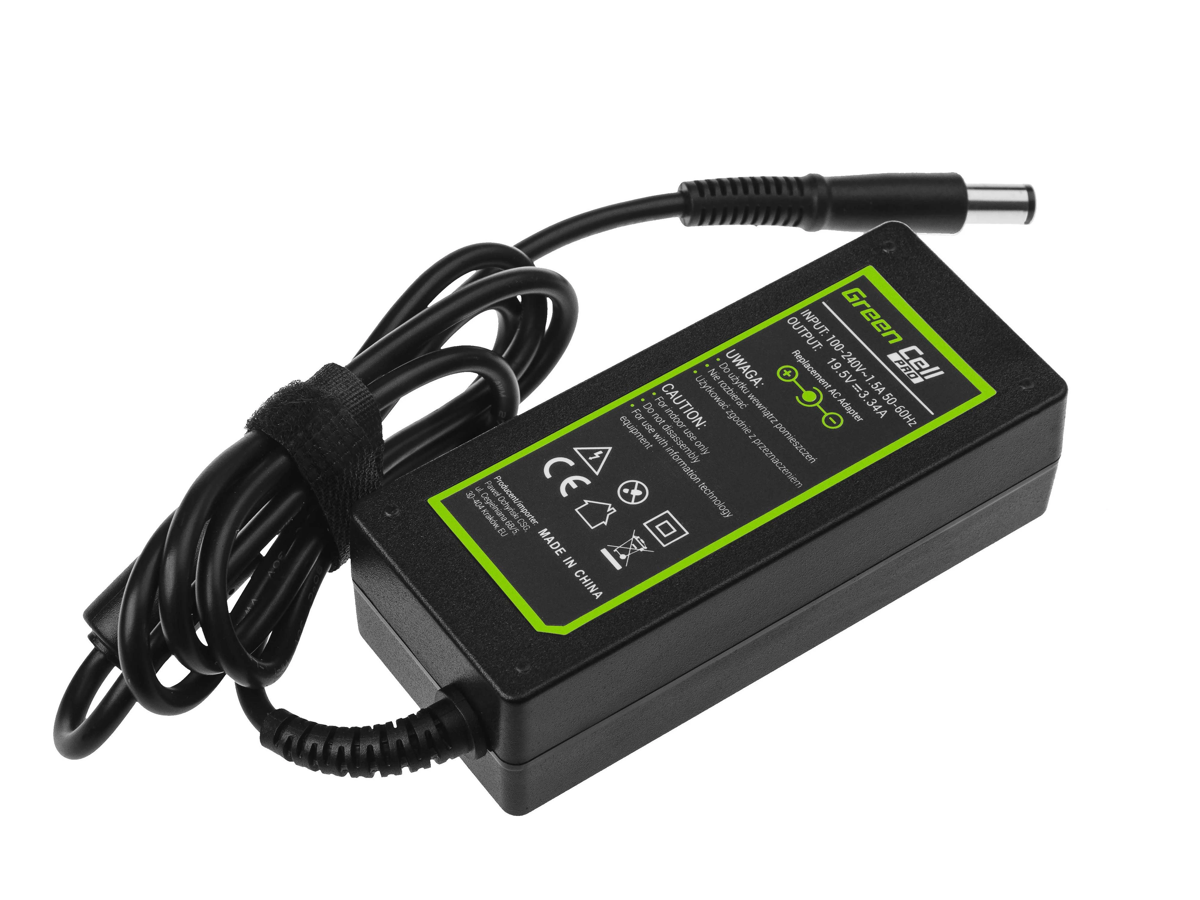 Green Cell Žalias Cell Žalias Cell PRO įkroviklio kintamosios srovės adapteris, skirtas Dell Inspiron 15 1525 3541 3541 Platuma 3350 3460 E4200 XPS 13 L321x L322x 19.5V 3.34A