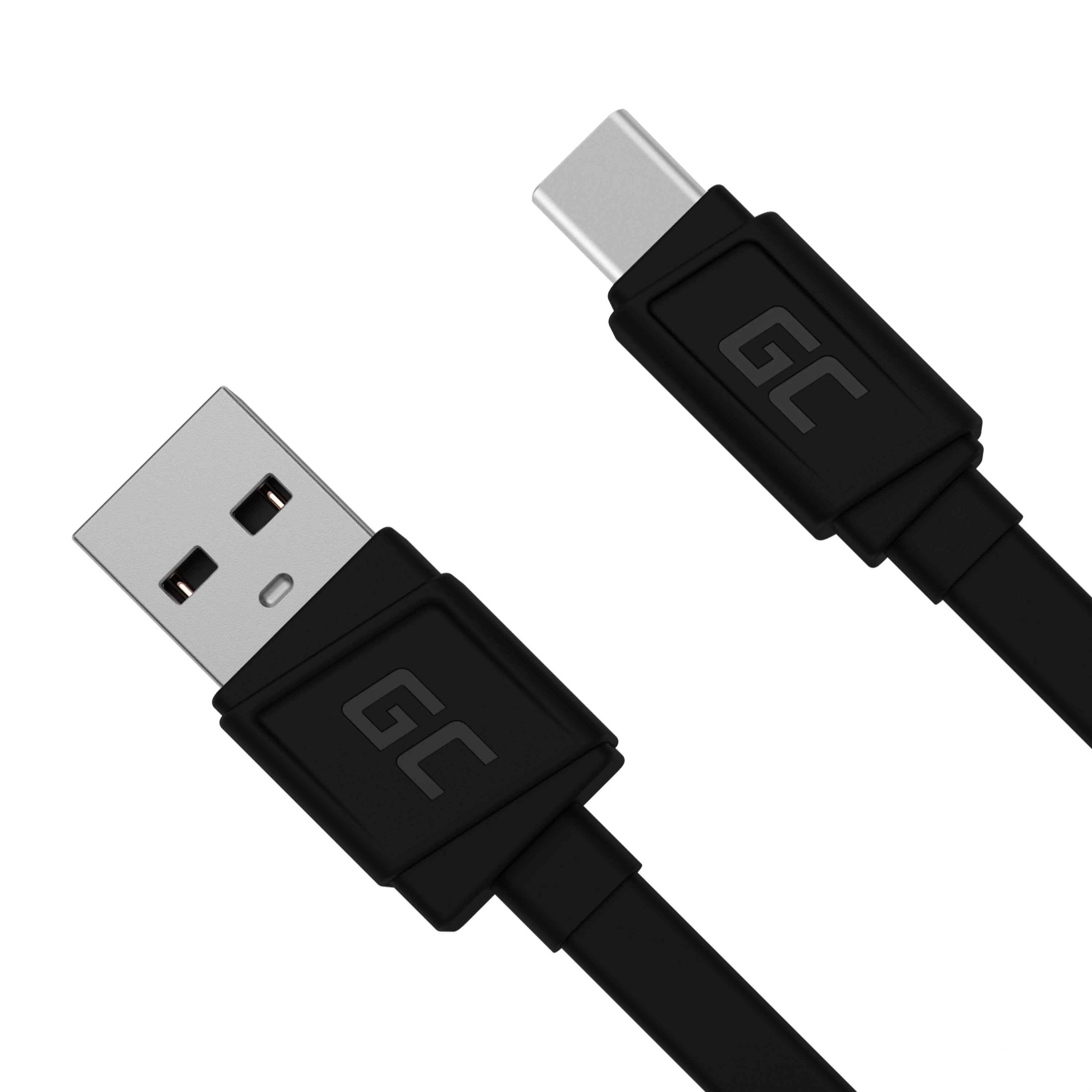 Green Cell Žalias Cell GREENCELL KABGC03 GCmatte USB-C Plokščias laidas 25 cm su greitu įkrovimu