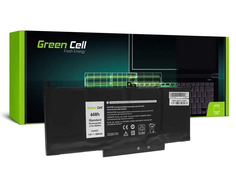 Green Cell Žalias Cell GREENCELL Baterija F3YGT, skirta Dell Latitude 7280 7290 7380 7390 7480 7490