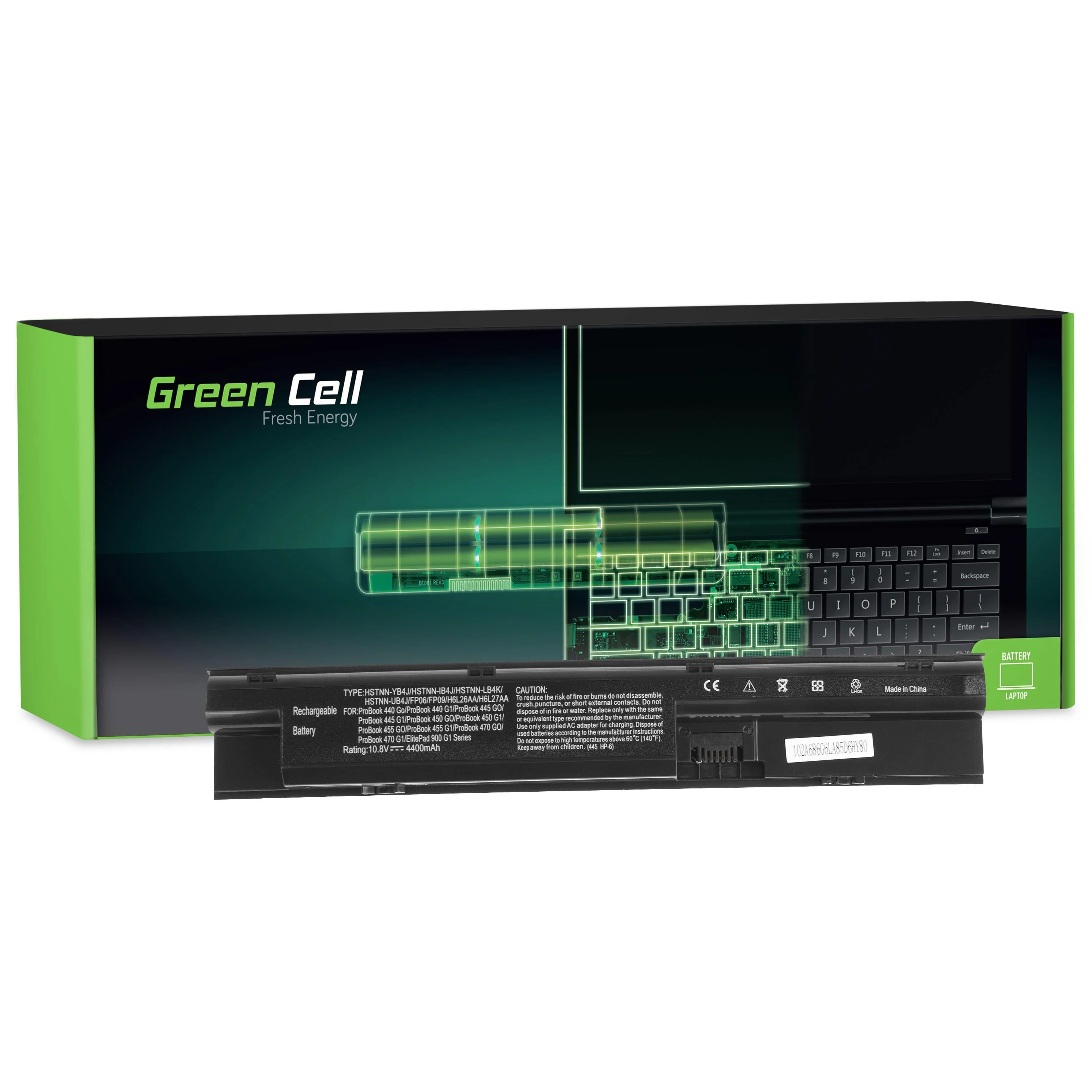 GREENCELL HP77 Baterija Žalias Cell FP06 skirta HP ProBook 440 445 450 470 G0 G1, 470 G2