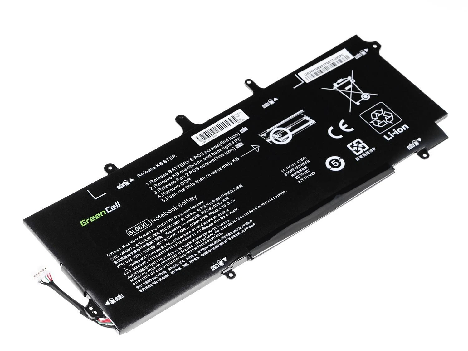 GREENCELL HP108 Baterija Žalias Cell BL06XL HSTNN-DB5D 722297-001 722236-2C1, skirta HP EliteBook Foli