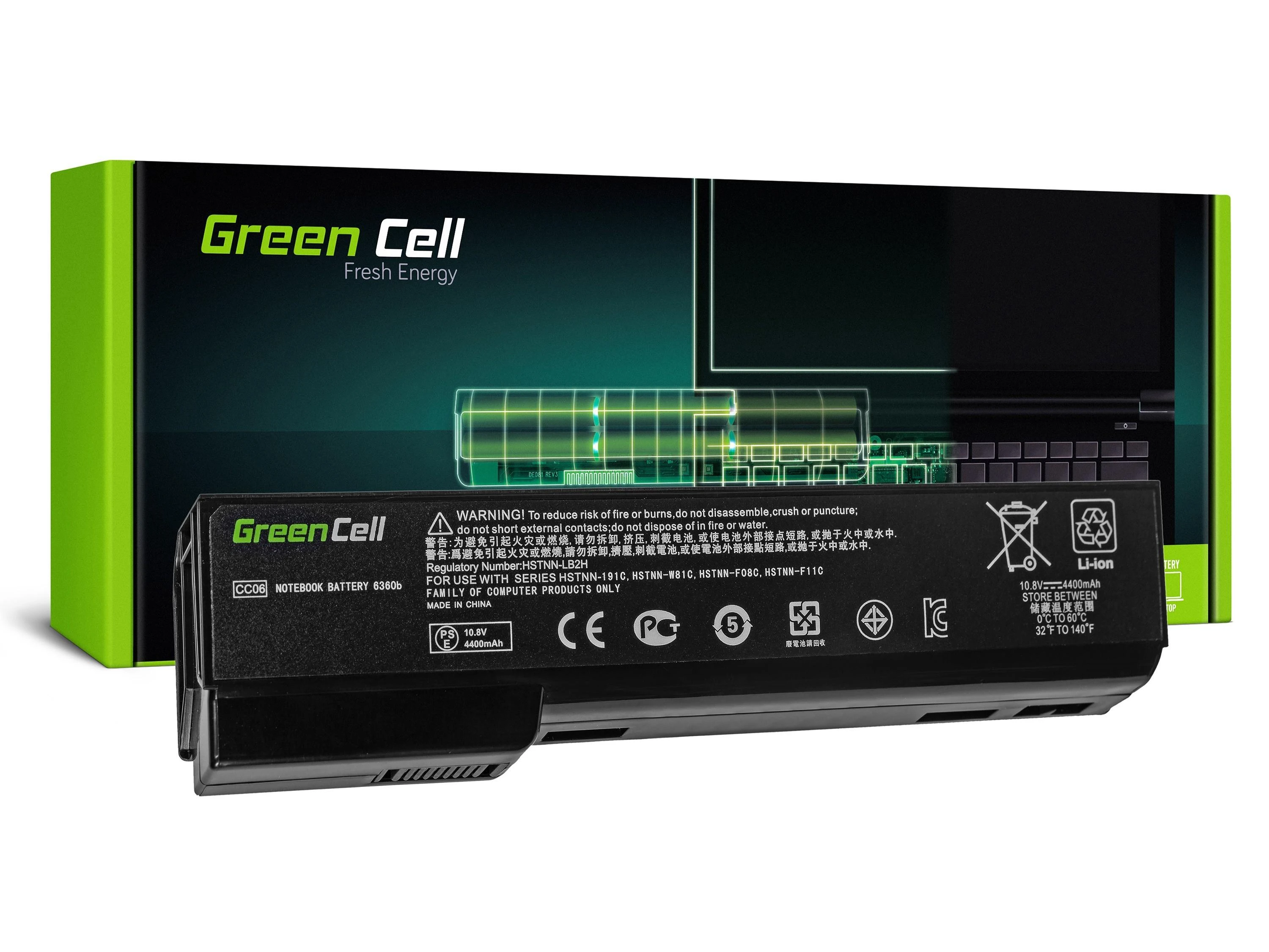 GREENCELL HP50 Baterija Žalias Cell, skirta HP EliteBook 8460p ProBook 6360b 6460b
