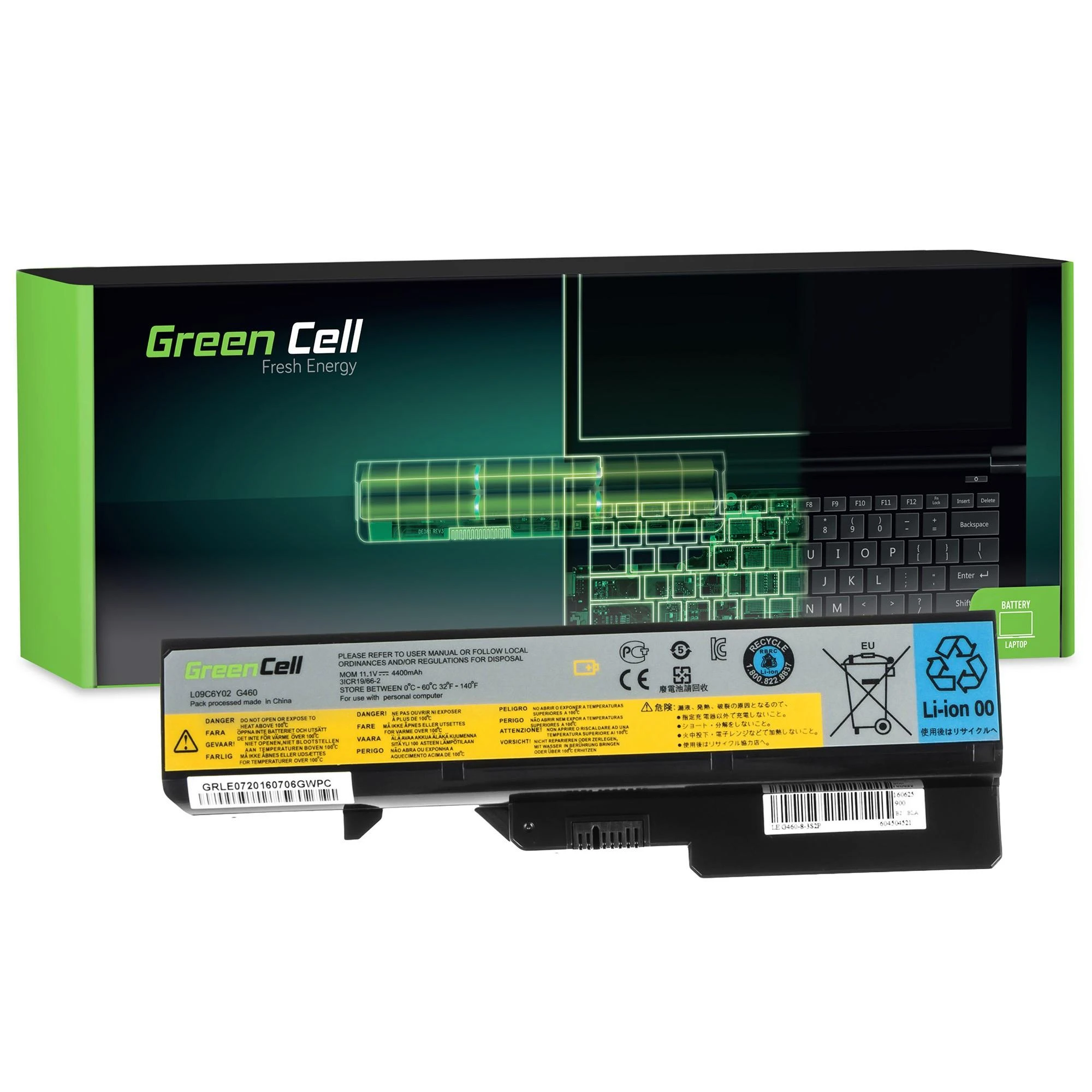 GREENCELL LE07 Baterija Žalias Cell, skirta Lenovo IdeaPad G460 G560 G770 Z460
