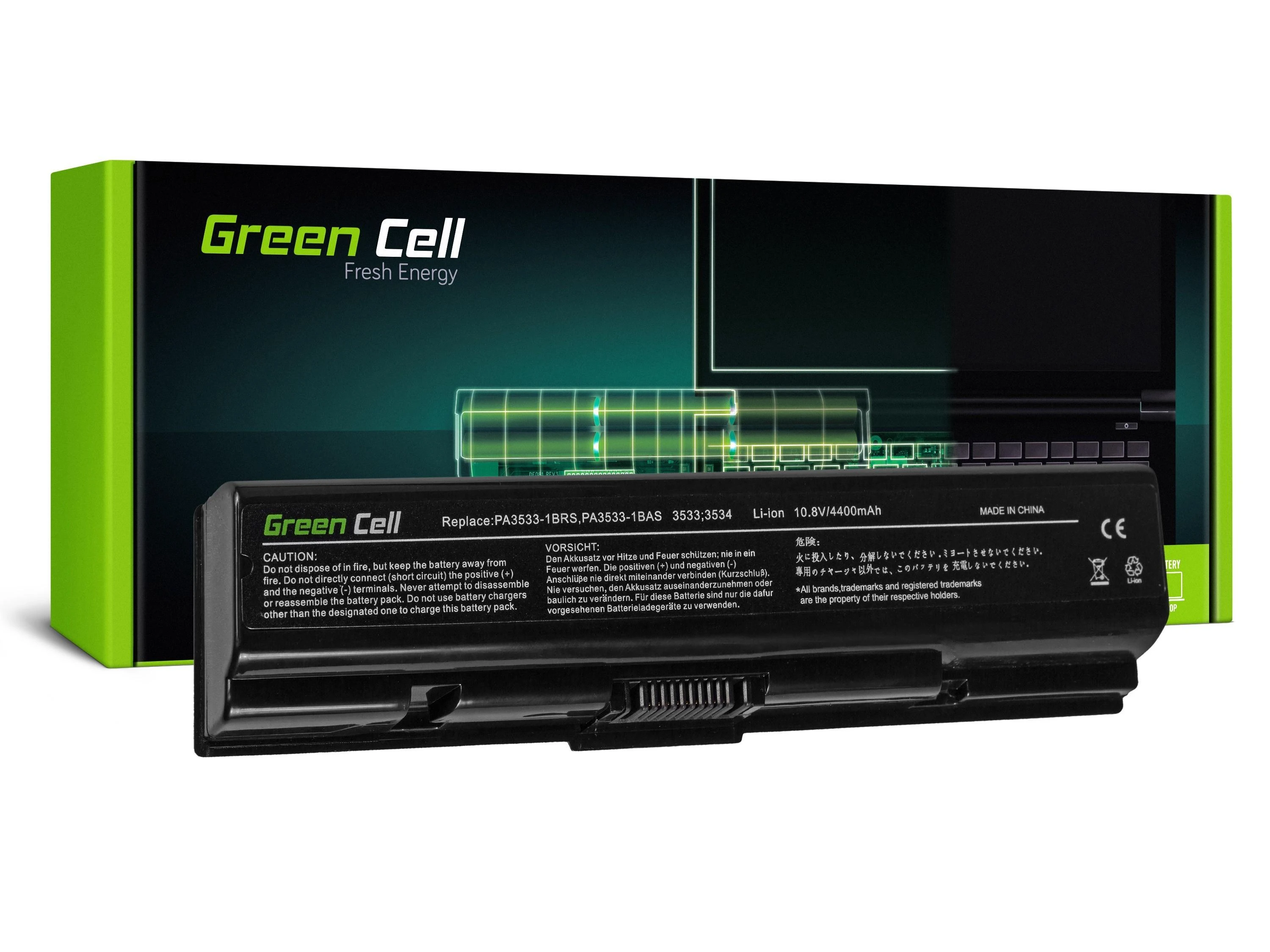 Green Cell Žalias Cell GREENCELL TS01 Baterija Žalias Cell PA3534U-1BRS, skirta Toshiba Satellite A200 A300 A350 L300 L500