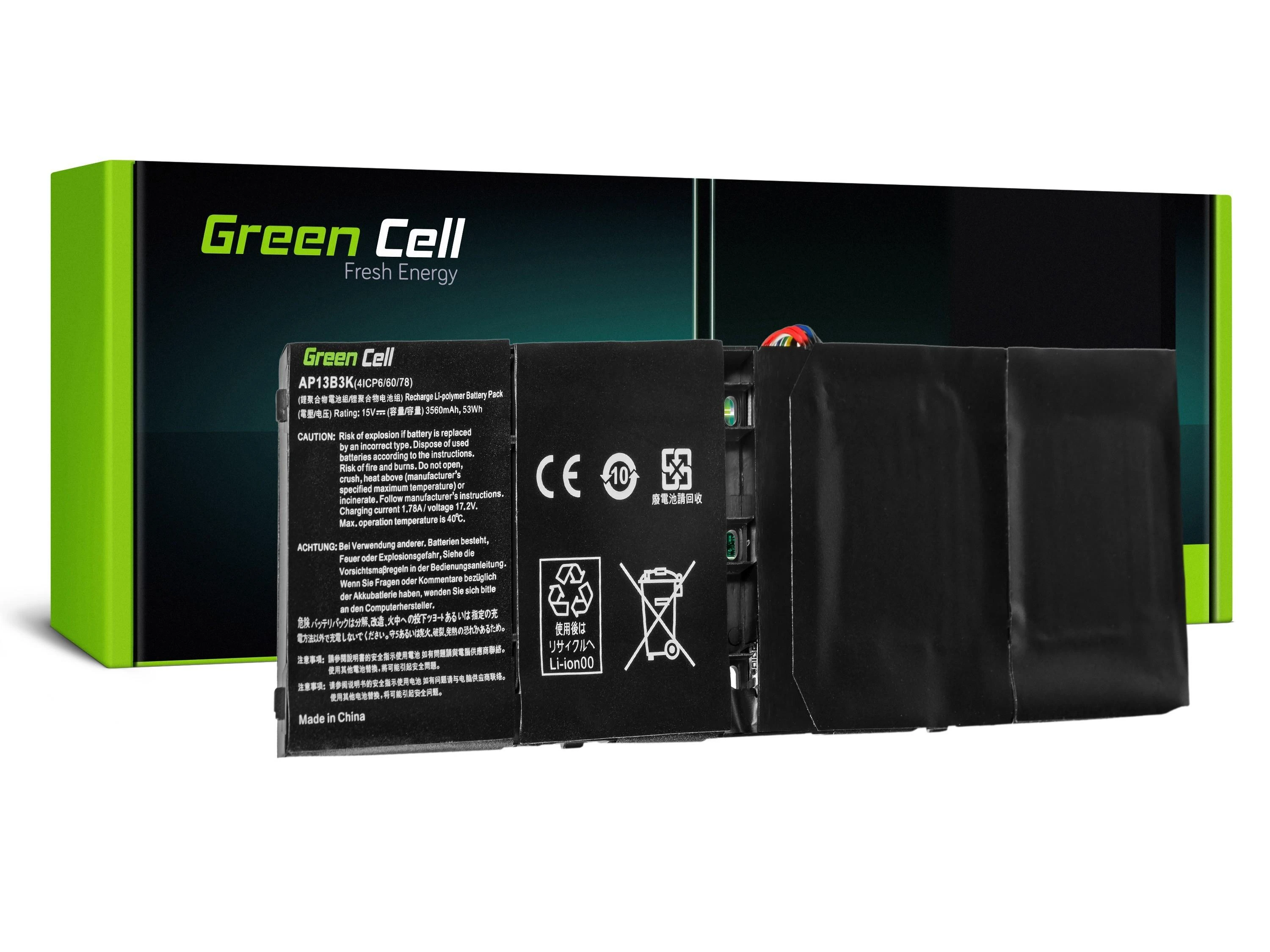 Green Cell Žalias Cell GREENCELL AC48 Baterija Žalias Cell AP13B3K Acer Aspire V5-552 V5-552P V5-572 V5-573 V5-573G V7-5
