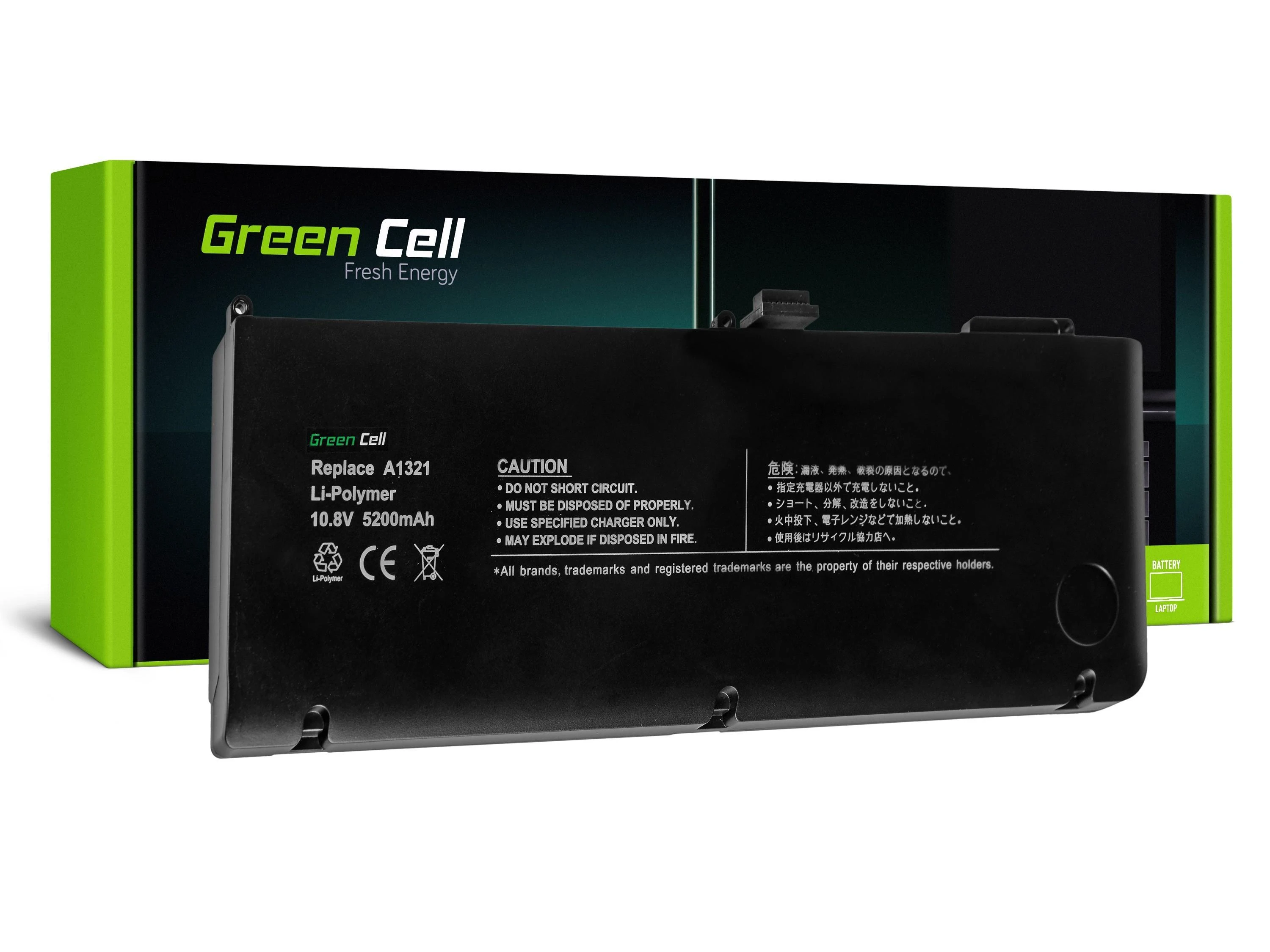 Green Cell Žalias Cell GREENCELL AP10 Baterija Žalias Cell A1321, skirta Apple MacBook Pro 15 A1286 (2009 m. vidurys, 2010 m. vidurys)