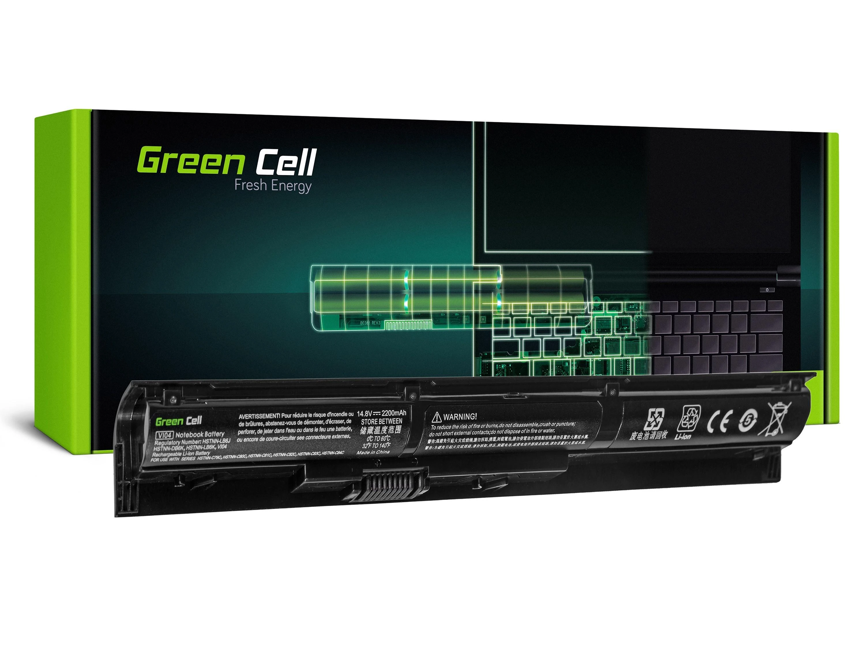 GREENCELL HP82PRO Baterija Žalias Cell PRO VI04 skirta HP ProBook 440 G2 450 G2, Pavilion 15-P 17-F