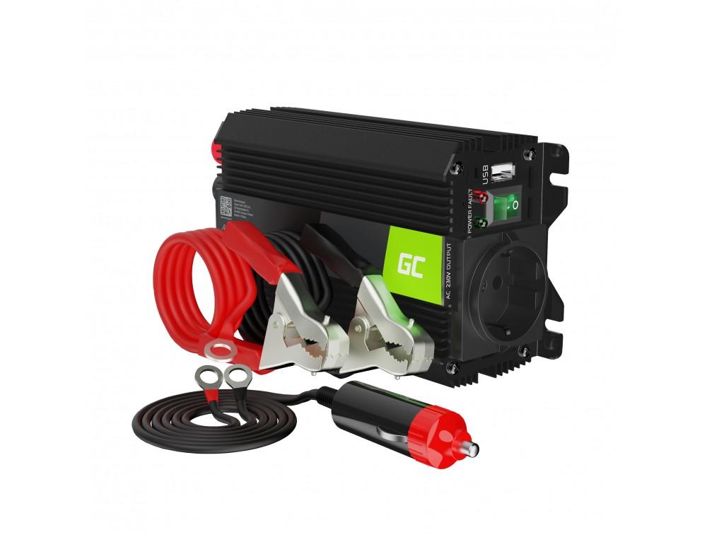Green Cell PRO automobilio maitinimo inverteris nuo 24V iki 230V 300W / 600W su USB