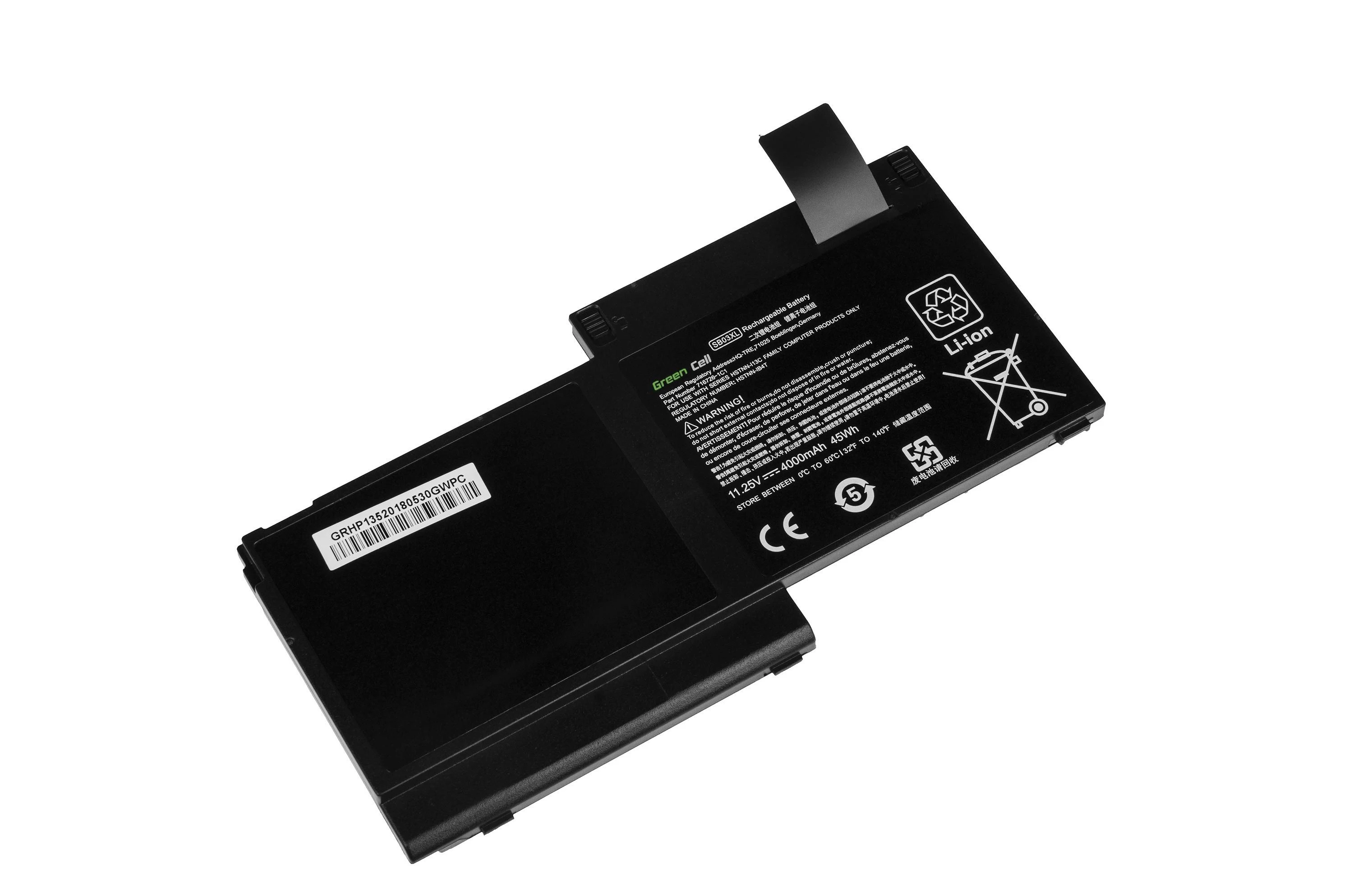 GREENCELL HP141 Žalias Cell Baterija, skirta HP EliteBook 720 G1 G2 820 G1 G2 / 11,25 V 4000 mAh