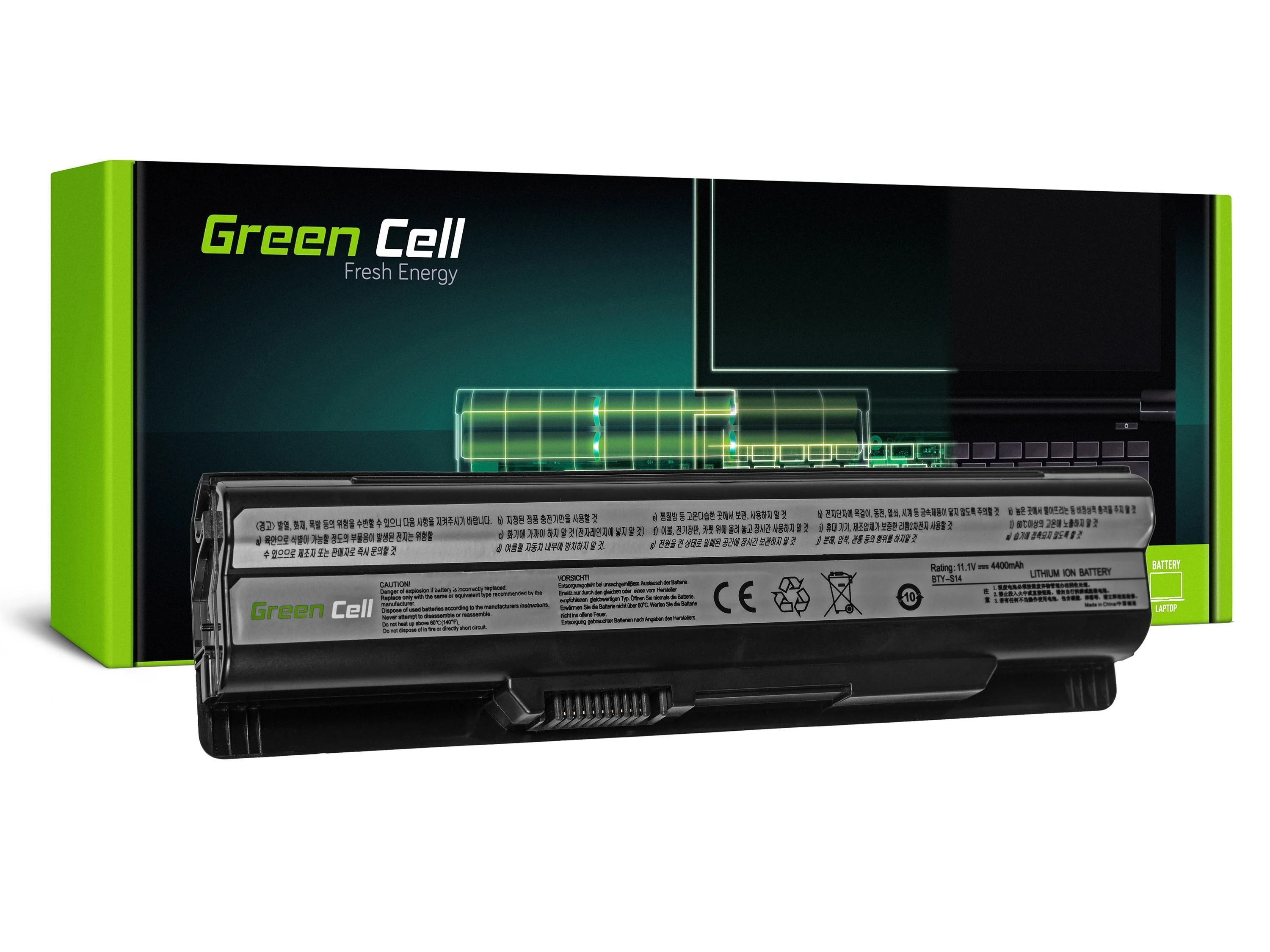 Green Cell Žalias Cell GREENCELL MS05 Baterija Žalias Cell BTY-S14 BTY-S15 skirta MSI CR650 CX650 FX400 FX600 FX700 GE60