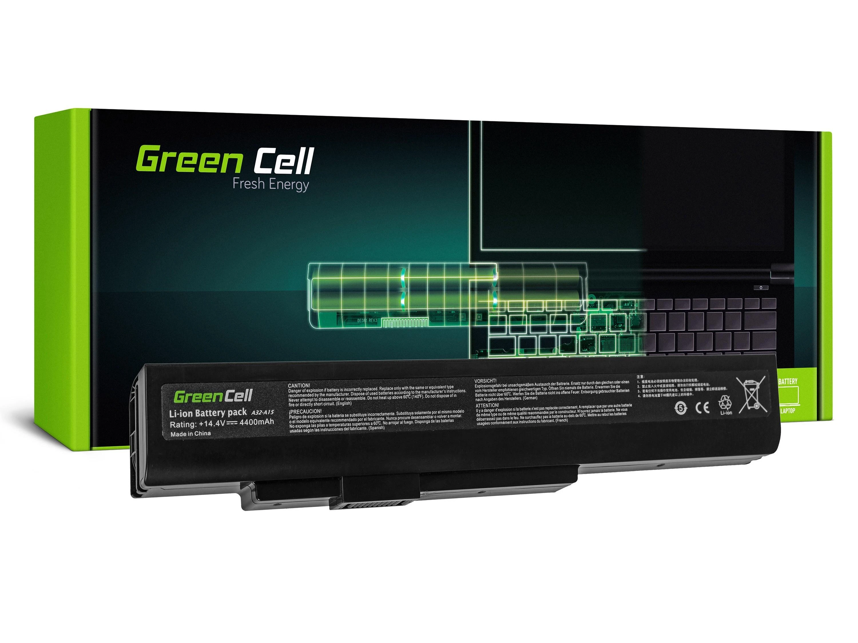 Green Cell Žalias Cell Žalias Cell baterija skirta MSI A6400 CR640 CX640 MS-16Y1 / 14.4V 4400mAh
